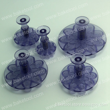Plastic 5pcs Transparent Blossom Plunger Cutter Cookie Cutter Set